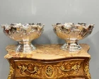 Pair Silver Plate Punch Bowls Rococo Champagne Wine Cooler