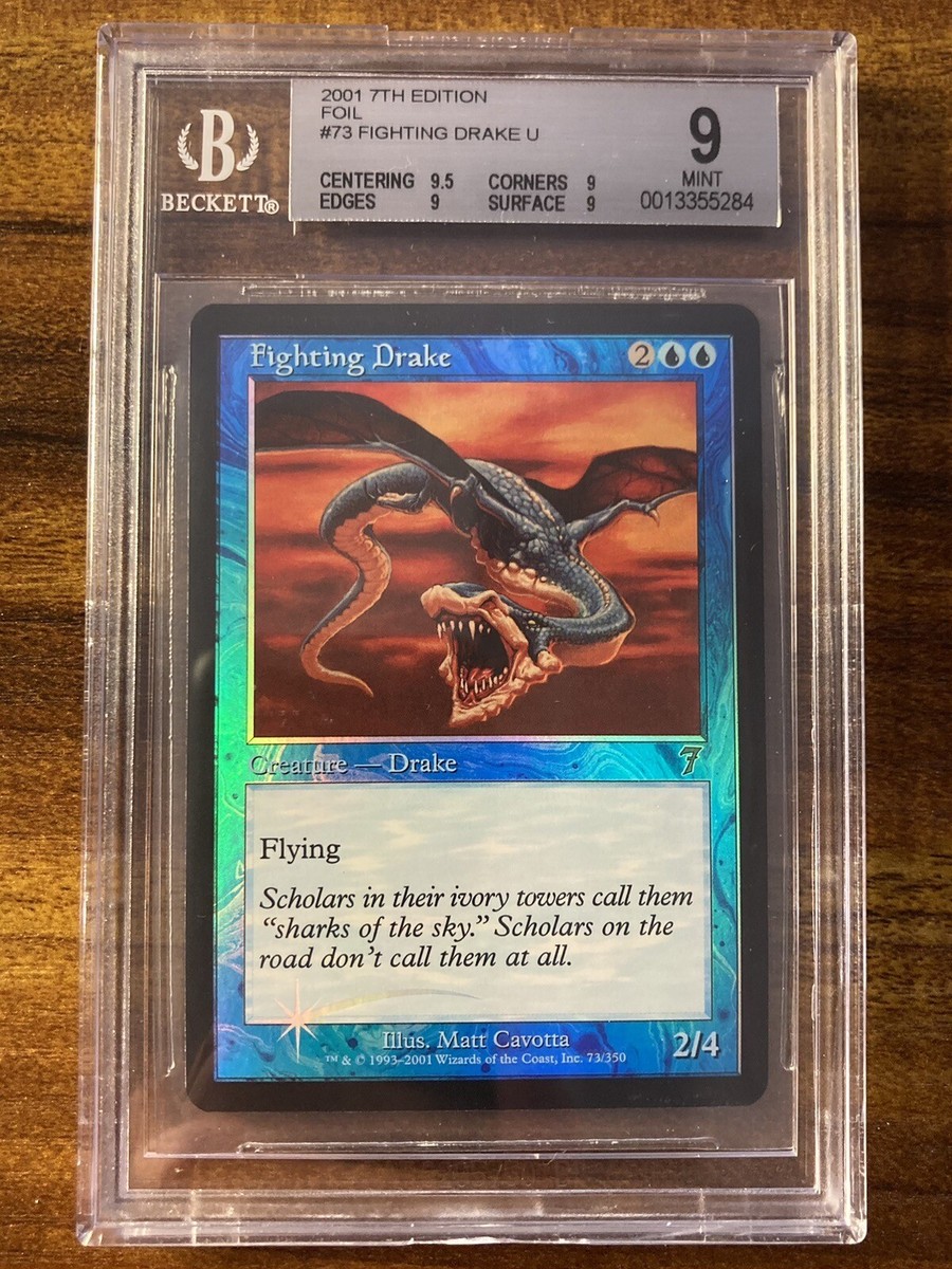 MTG✨FIGHTING DRAKE FOIL✨7th Edition BGS Quad 9's+ MINT UNCOMMON