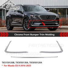 For Mazda CX-9 2016-2023 Chrome Front Lower Bumper Face Bar Trims Molding 3x Kit