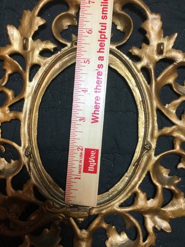 ExQUISite Vintage 11” Rococo Cast Metal Standing Picture Frame Swing Stand - Picture 6 of 12