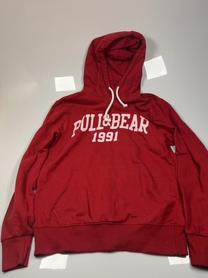 Pull&Bear Hoodie Rot Gr. M   Kapuzenpullover   Print 1991   Casual Streetwear 