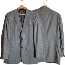 Joseph  Feiss Gold Plaid Wool Sport Coat Dinner Jacket Blazer Men's 40L Gray