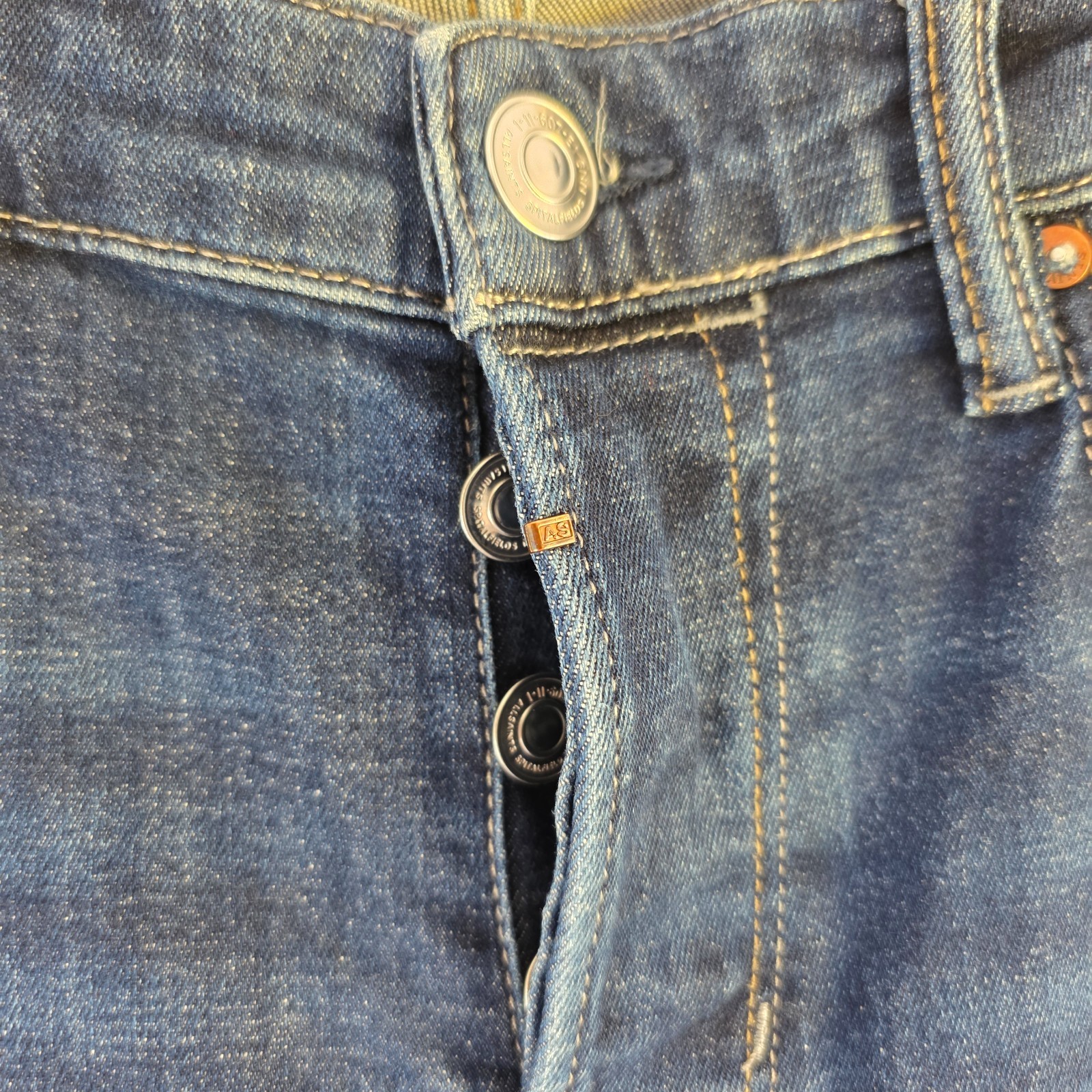 AllSaints Cigarette Jeans W33 L28 Blue Skinny Slim Stretch Designer Denim Mens image 4