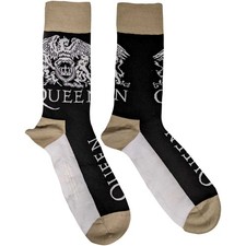 Queen 'Crest  Logo' Black Socks One Size  UK 7-11 - NEW  OFFICIAL 