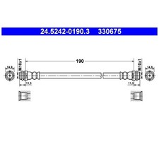 2x ATE Bremsschlauch hinten 8Z0611775A | 25025260