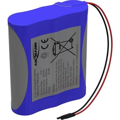 Ansmann 2447-0107 Battery Pack 3x 18650 3S1P with Li-Ion Cable 10.8V 3350mAh