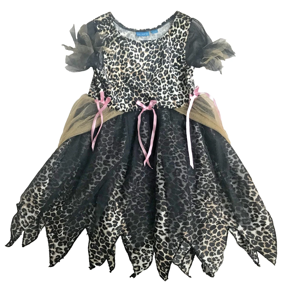 Vestido Disfraz Halloween The Children's Place Niña Guepardo Gato Leopardo Talla 3-4 T Foto 3 de 4
