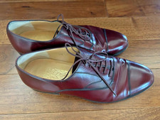 Salvatore Ferragamo Men's Oxblood Leather Cap Toe Oxford Shoes Size 9 EE Italy