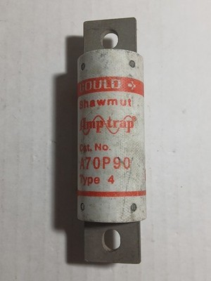 GOULD SHAWMUT AMPTRAP FUSE A70P90 TYPE 4 CURRENT LIMITING 90A 700VAC 150C MAX