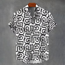 Tribal Geometric Floral Hawaiian Shirt Mens Womens Aloha