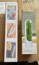 Fresh Herb Saver Preserver Container + Cling film cutter Kitchen Tool