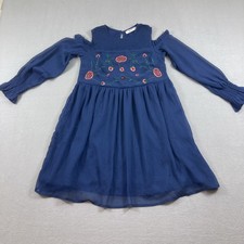 Womens Petite Sz 2 Small Dress Embroidered Boho Short Coastal Fairy Festival