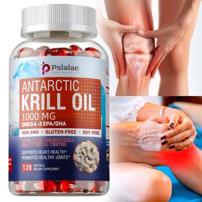 Antarctic Krill Oil 1000mg -with Omega-3 EPA, DHA, Astaxanthin and Phospholipids