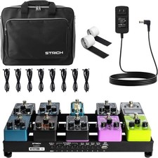 STRICH Guitar Pedal Board with Built-in Power Supply, Pedal Board 15 x 7.8" Li 1