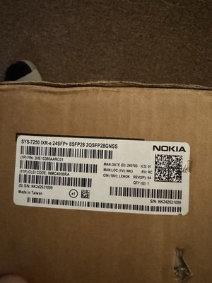 Nokia 7250 IXR-e SYS-7250 Router 1U Rackmount 24 SFP+ 8 SFP28 2 QSFP28