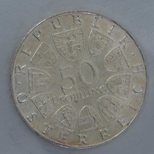 1972 Austria 50 Schilling Bodenkultur silver coin Austrian Mint