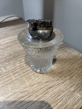 1970s Vintage Crystal Table Top Lighter Unbranded