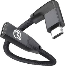 UseBean Right Angle USB C Extension Cable 0.6FT, 90 Degree USB-C BLACK