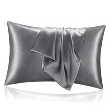 Satin Pillowcase for Hair and Skin, Super Soft Queen 20x30 Inch 2 Dark Grey