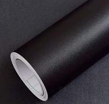 Contact Paper Matte Black Vinyl Self-Adhesive Wall Covering 16x120 Inches for