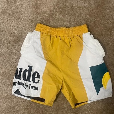 Rhude Yellow World Championship Team Shorts Men's Small