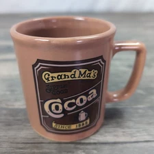 Vintage Christmas Grandma's Sipping Mug  Coffee Cups 1970s Brown Retro Gift