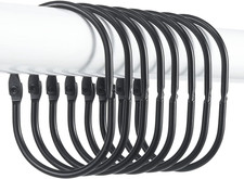 Shower Curtain Rings, 12 Pcs Shower Curtain Hooks, Oval Snap Shower Rings for Cu