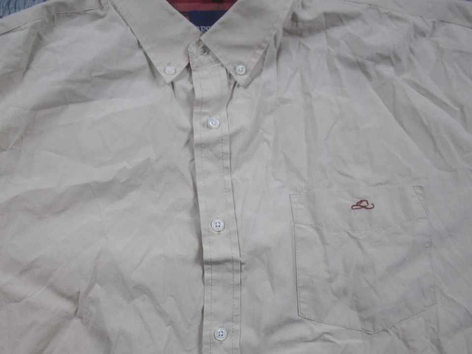 Resistol Shirt Mens 2XL Beige Oxford Button Down Long Sleeve Western Cotton - Image 3 of 4