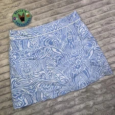 Patagonia Sky 6 Button Out Boardie Channel Blue 3 in 1 Skirt Skort Shorts VTG