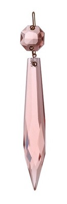 B&P Lamp  3'' Prism, U-Drop, Pink Color, Brass Pin