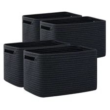 4 Pack Storage Baskets for Organizing, Cube Storage Bins for Shelves, Rectang...