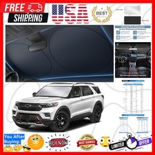 Foldable Windshield Sun Shade for Car 240T Reflective UV and Heat Shield wi...