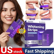 Purple Teeth Whitening Strips   Peroxide Free  Enamel-Safe, 14 Count 2026-NEW