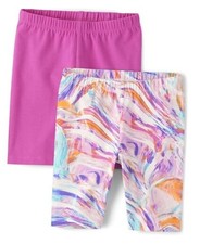 Girls Solid Bike Shorts Medium 2 Pink Summer 2-pack