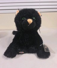 Ganz Webkinz Black Cat 8" Plush HM135 RETIRED No Code Stuffed Animal Green Eyes