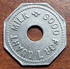 Terr. HAWAII Token Moanalua Dairy HONOLULU T.H. Holed Octag AL 24.7mm 1 Qt Milk — photo 2