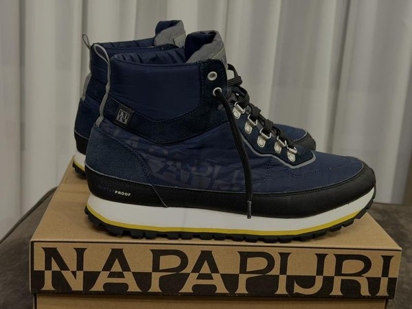 Men Napapijri Boots Navy Textile 44