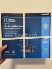 Lot of 2 - Project Source Larton Black 4 in. Centerset Bathroom Sink Faucet
