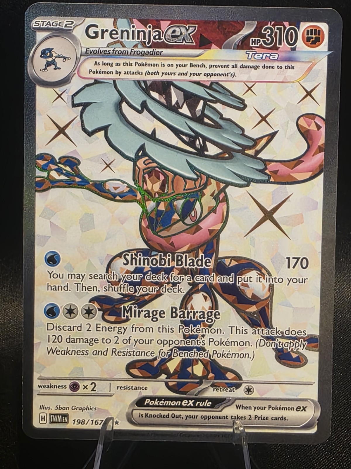 Pokemon TCG Greninja EX Twilight Masquerade Ultra Rare Card 198/167 NM Condition