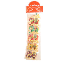 Set/5pcs. Thai Elephant Keychains Handmade Souvenir Thailand Lucky Charm Gift