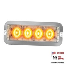 Grand General 76531 Amber Medium Rectangular 4 LED Strobe Light Amber/Clear