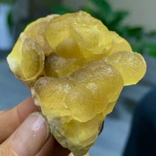 86G Natural transparent yellow spherical Fluorite Mineral Crystal sampleChina