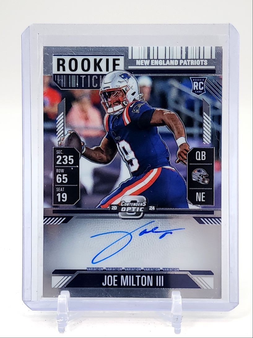 JOE MILTON III 2024 CONTENDERS OPTIC ROOKIE TICKET VARIATION RC AUTO Q0190