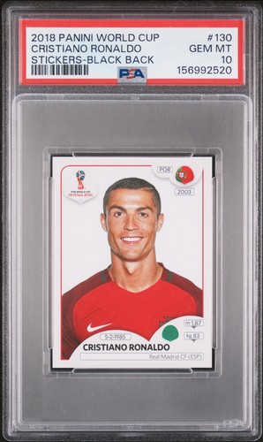 2520 Cristiano Ronaldo 2018 Panini FIFA World Cup: Russia Stickers Black PSA 10