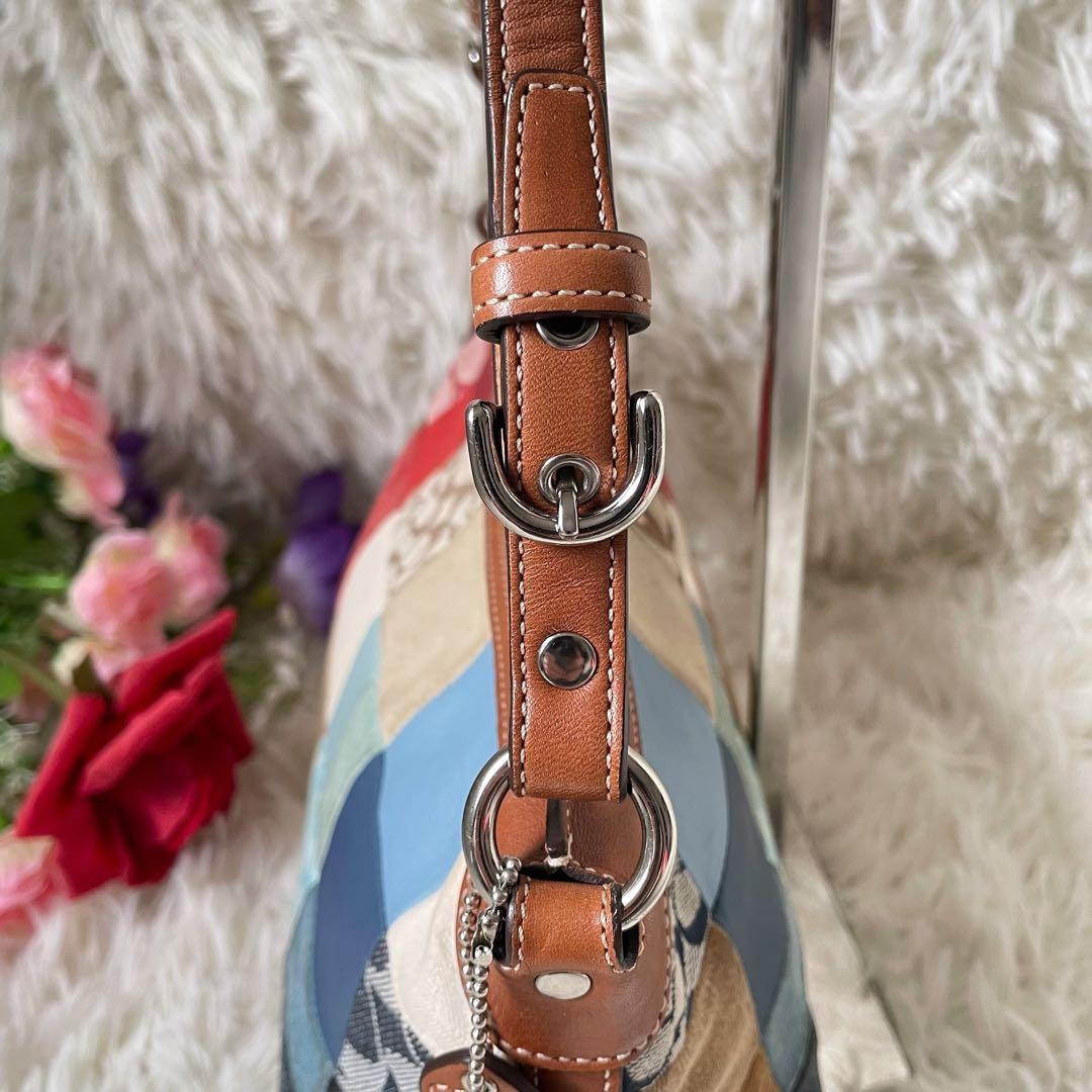 COACH Patchwork Canvas Leather Suede Shoulder Acc… - image 6