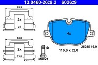 Bremsbelagsatz Scheibenbremse Hinten Ate 130460 26292 FÜR Land Rover BremsbelÄGe