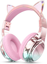 Kids Cat Ear Bluetooth Headphones, 60H Playtime, 74/85/94Db Safe Volume Limit, M