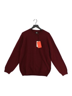Paul Smith Herren Pullover XXL Rot 100% Wolle Rundhals Pulli Neu Mit Etikett
