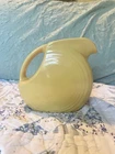 Fiestaware- Vintage 1940's Disc Water Pitcher Pale Yellow Medium
