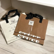 4 Total Heavy Duty Kraft Paper Tote Bags. / Laundry Themed And 3 “Stuff" Bags.